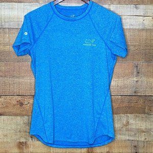 Vineyard Vines Blue Heather Performance Vintage Whale Tee Size Small